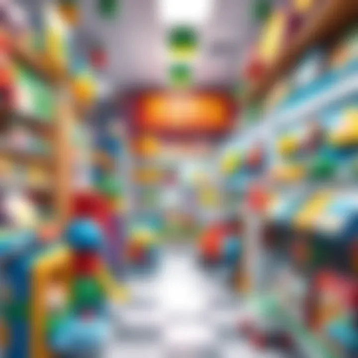 Exploring Educational Toys A vibrant display of educational toys in a children's store.