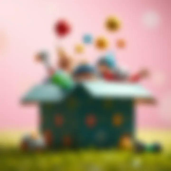 Learning through Play with Surprise Boxes Educational toys emerging from a surprise box, illustrating learning opportunities