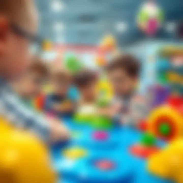 Children engaging with interactive playsets