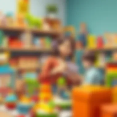 A parent selecting educational toys for their child