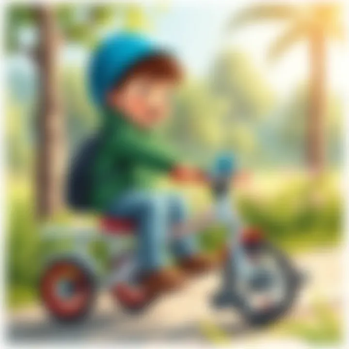 Child enjoying the outdoors on a tricycle