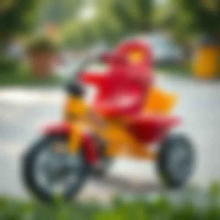 Close-up of a tricycle showcasing safety features