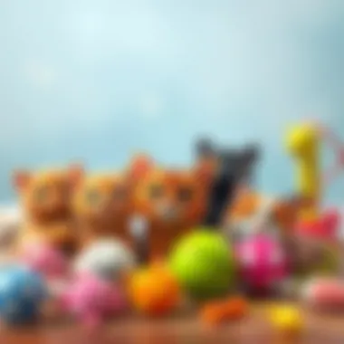 Various types of catnip toys displayed