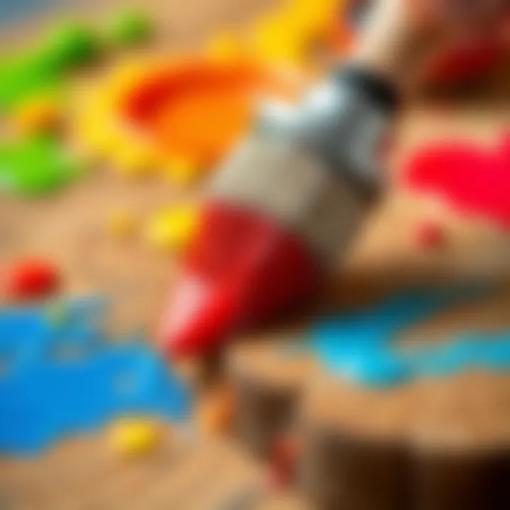 A close-up of wood paint application techniques being used on a wooden surface