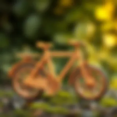 Sustainability and Aesthetics of Wooden Bicycles Wooden bicycle displayed with nature backdrop