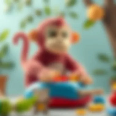 An interactive monkey toy promoting creativity and motor skills