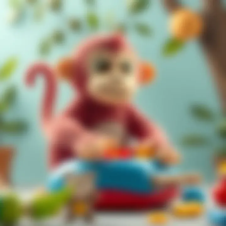 An interactive monkey toy promoting creativity and motor skills