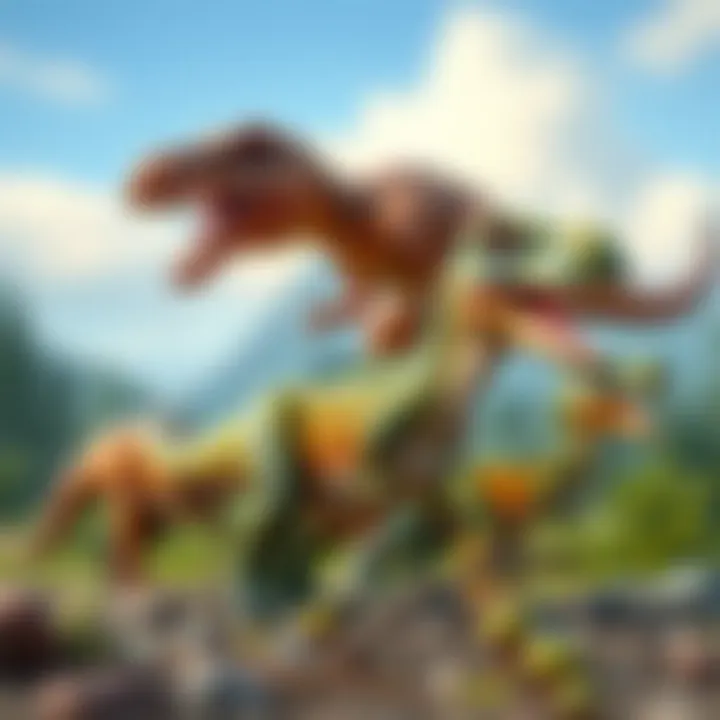 Social structure depiction of juvenile dinosaurs