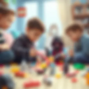 Children engaging in constructive play with LEGO Star Wars