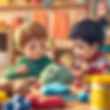 Children engaging with vibrant play dough